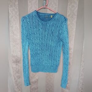 💎 Polo Ralph Lauren Women's Top Washed Cable Knit Cotton Sweater